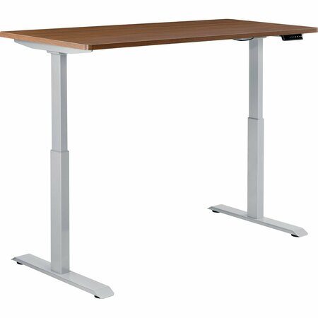 INTERION BY GLOBAL INDUSTRIAL Interion Electric Height Adjustable Desk, 60inW x 30inD, Walnut W/ Gray Base 695780WNGY
